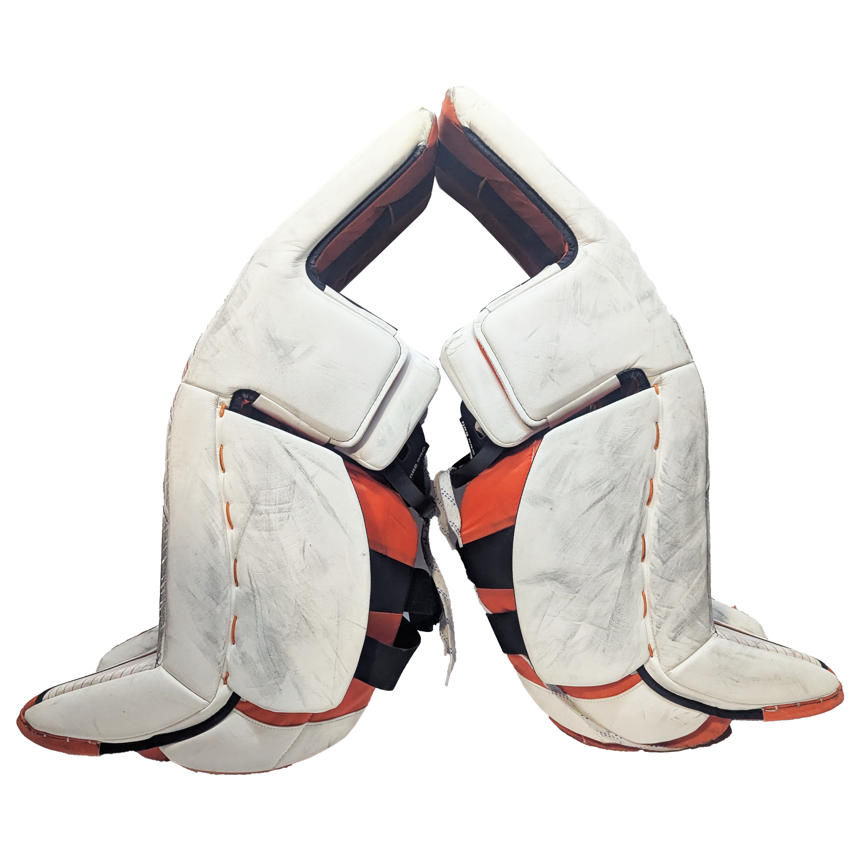 Extreme Flex 6 - Jambières de gardien de but NCAA d'occasion (blanc/orange)